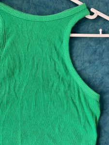 Green Ribbed Tank Top