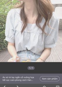 Checkered Puff Sleeve Top