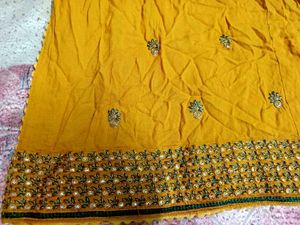 Festive Mustard-Green Sharara Set with Dupatta