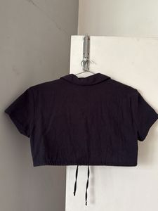 Black Tie Up Crop Top