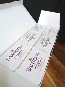 🆕Santoor PureGlo Glycerine Bath Soap with Almond Oil for moisturized, nourished and shining Skin, Combo Offer 125g Pack of 6