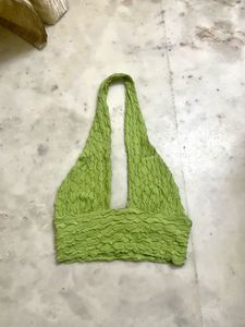 Y2k Criss-Cross Cut Out Halter Top💚