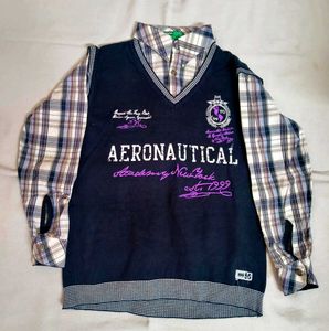 Boys' AERO Top & Plaid Shirt