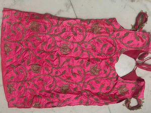 Pink Embroidered sharara suit