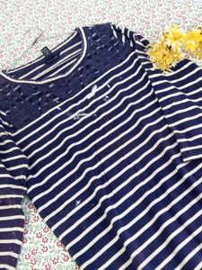 💙 🌟 LANDS’ END 🌟 Navy &amp; White Striped Shirt