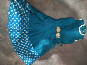 Cute Blue Floral Girls Dress