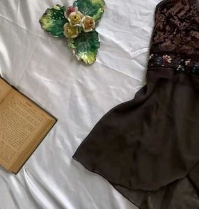Brown Velvet Halter Top
