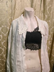 lace bralette with cardigan