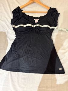 Candies Black Peasant Top