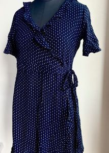 My fav 💙blue dress Cute soft cotton Navy Wrap