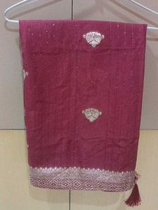 Banarasi Maroon Dupatta with Zari work