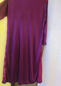 Vintage Purple Lace Lingerie Set Night Dress