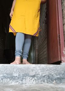 Yellow Sleeveless With Pocket Beautiful Long Kurti