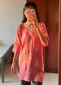 Pink Floral Kurti