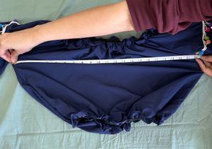 Blue Off-Shoulder Top with Colourful Pom-Pom Lace