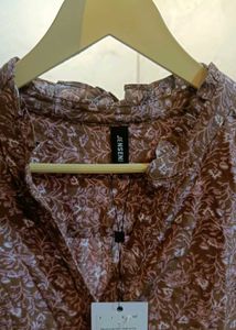 Brown Floral Print Shirt