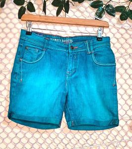 Size 28-30 Teal Denim Shorts For Women