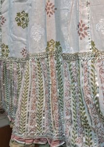 Elegant Designer Sharara Suit With Silver Work