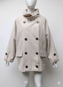 Elegant Beige Pea Coat