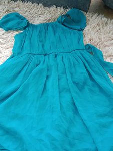 Blue Off-Shoulder Dress