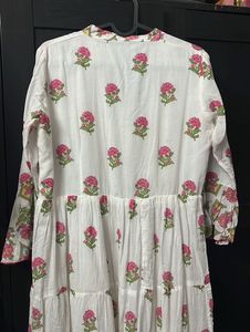 Floral Print Tiered Anarkali Dress