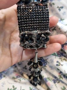 Statement Black Rhinestone Bracelet