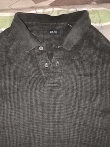 Men's Grey Long Sleeve Polo