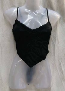 1441. Black Lace Trim Cami Top