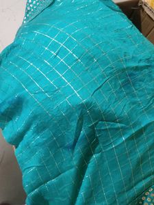 Teal Embellished patiala suit set