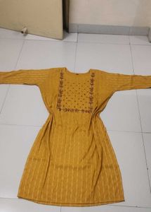 Mustard Embroidered Dress