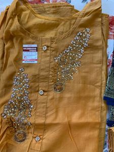 Dress Material Musturd Yellow And Blue
