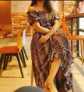 Boho Chic Off-Shoulder Maxi Dress