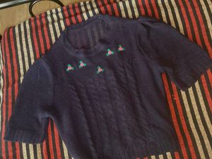 Vintage Navy Knit Top