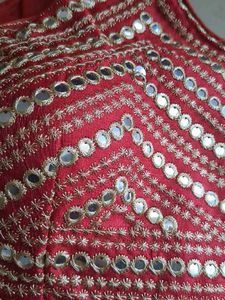 Red Mirror Work Blouse