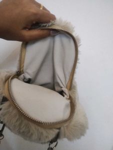 Cute Furry Bunny Shaped Sling Bag