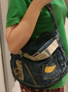 Vintage Patchwork Denim Shoulder Bag