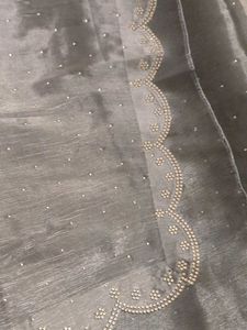 Grey Organza Saree