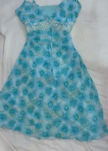 Prettiest Floral Blue Fairycore Dress