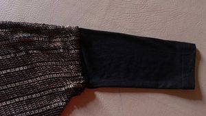 Very Stylish Black Golden With Silver Saini Top