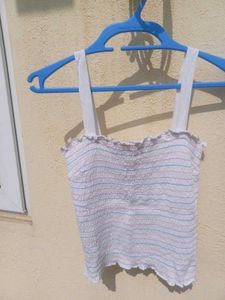 Striped white Crop Top