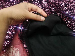 Purple Sequin Long Sleeve Top