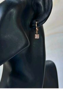 Rose Gold &amp; Cubic Zirconia Drop Earrings