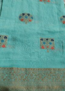Teal Floral Print Fabric