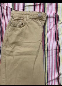 Beige Wide Leg Jeans