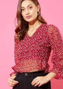 Floral Red Top