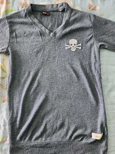 Diesel Gray Skull V-Neck Tee