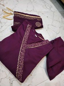 Wine Colour Designer Gown
