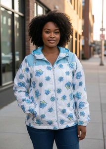 Women's Floral Print Hooded Jacket