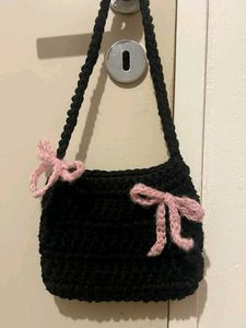 Black Crochet Bag
