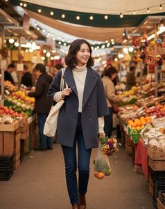 Wool Blend Asymmetric Coat